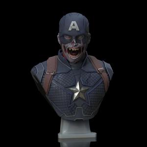 Zombie Captain America bust   