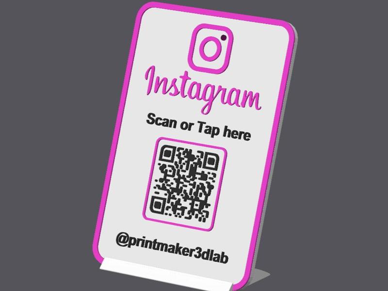 Instagram QR + NFC stand, personalize it