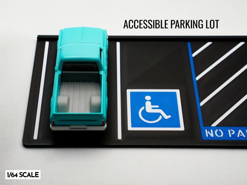 Accessible Parking Lot - 1:64 Scale Diorama