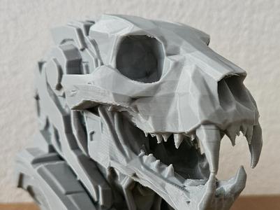 LOW POLY Cyberpunk Lion Skull (AI)