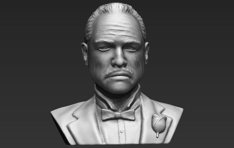 Marlon Brando Godfather bust 3D printing ready stl obj formats