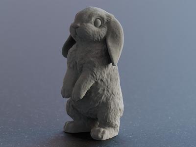 Cute easter Bunny Rabbit hanging ears sculpture / Süßer Osterhase mit hängenden Ohren