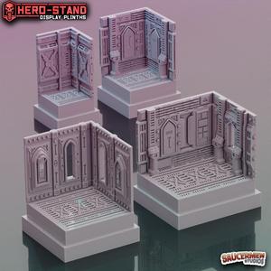 Hero-Stand Display Plinths - GrimDark Chambers (Square)