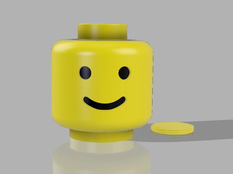 Lego Head Piggy Bank