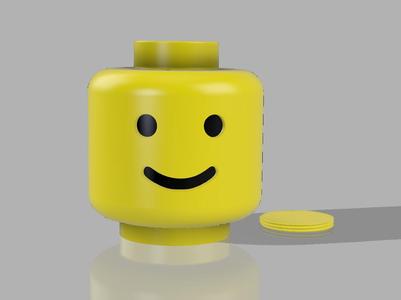 Lego Head Piggy Bank