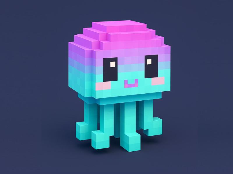 Voxel Jellyfish – Cute Floating Pixel Friend