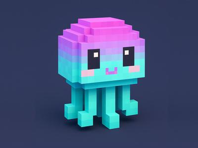 Voxel Jellyfish – Cute Floating Pixel Friend