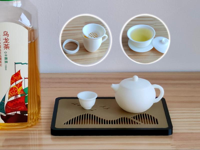 Miniature Tea Set Model, Oriental Elegance at Your Fingertips