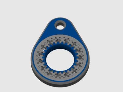 Keychain with rotating fidget ring and gears