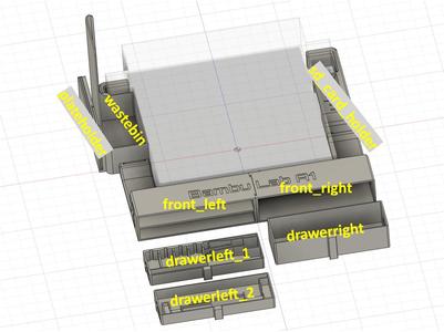 BambuLab A1 AIO Storage System | Drawers | Waste Bin / Poop Bucket | Plate holder |SD-Card holder