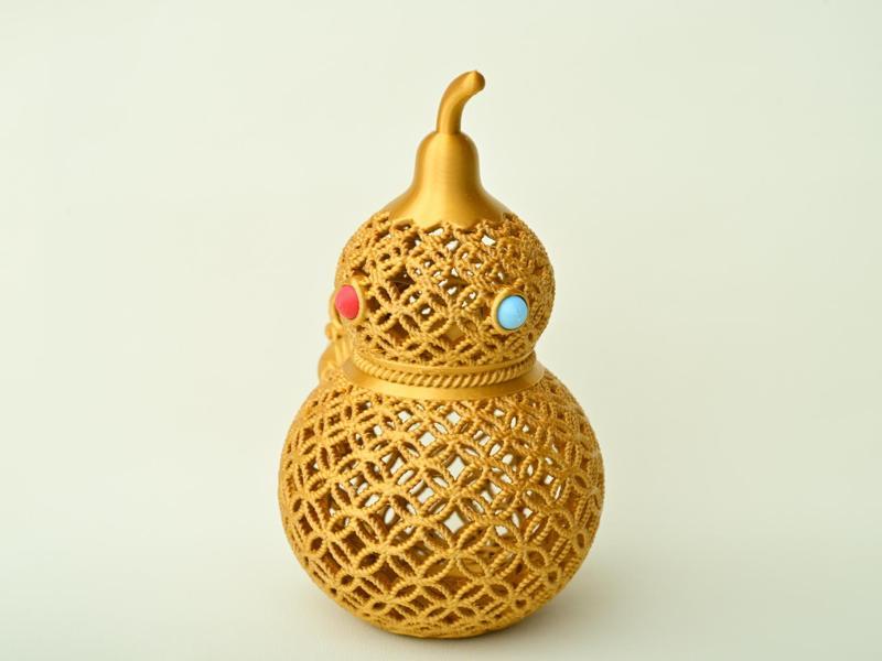 Ornate Copper Coin Openwork Gourd