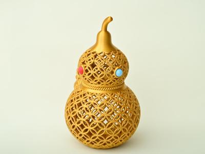 Ornate Copper Coin Openwork Gourd