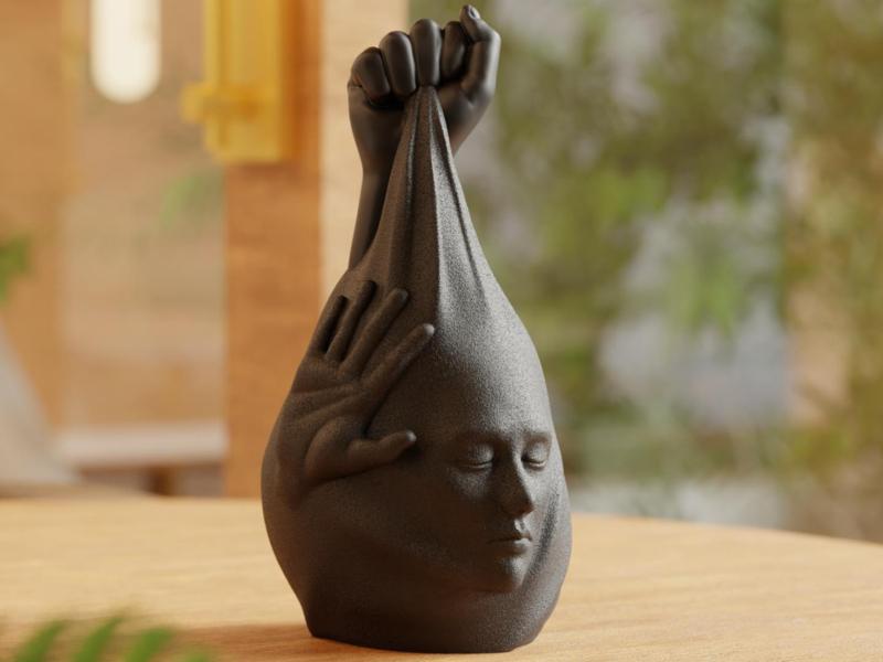 Tension Sculpture | Abstract Black Art Piece