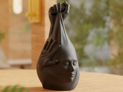 Tension Sculpture | Abstract Black Art Piece