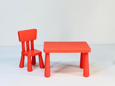 Ikea Mammut style Kids table chair Set Dollhouse