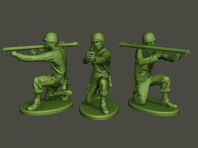 American soldier ww2 Shoot crouched A4