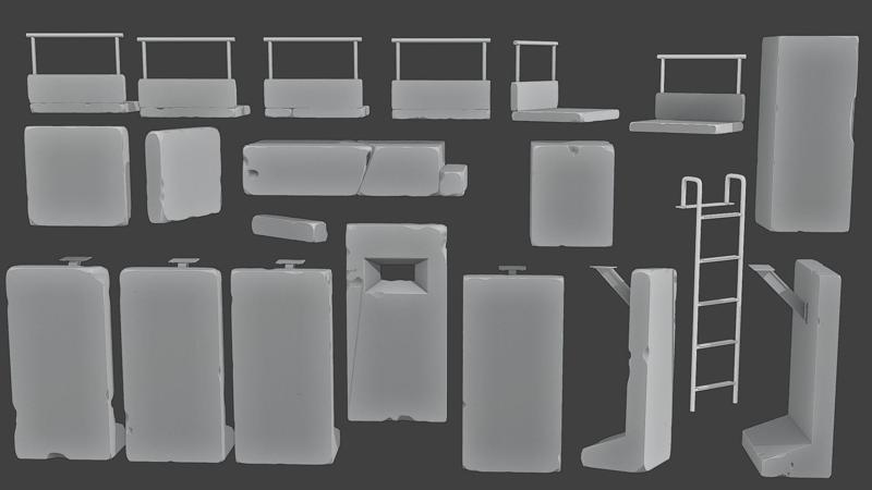 Concrete Wall Base Pack 1