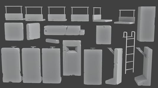 Concrete Wall Base Pack 1