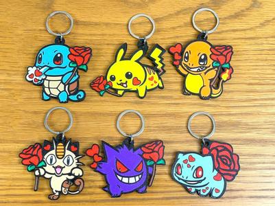 Pokemon Meowth x Valentine Keychain