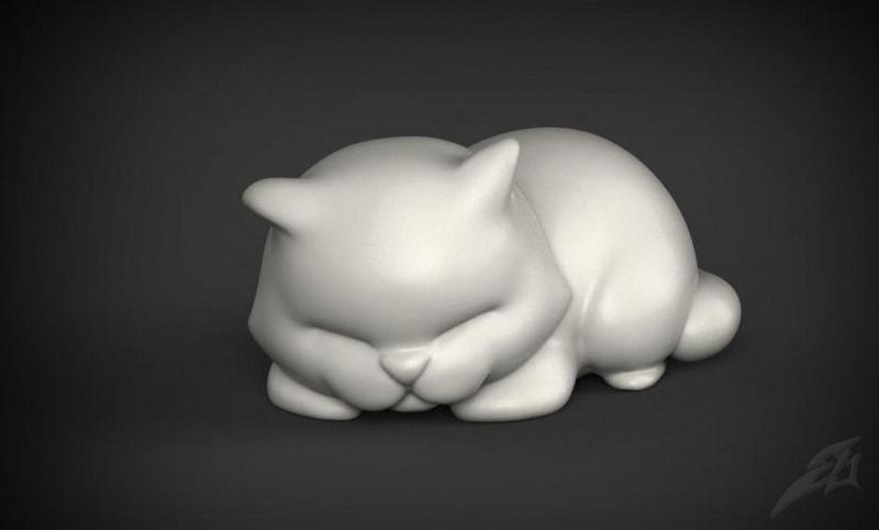 Cute Sleepy Cat for 3D Print STL