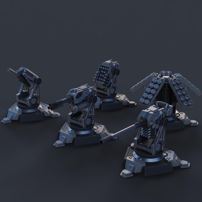 Wardiver Turrets (5 Posable Models)