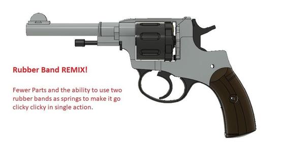 Russian M1895 Revolver Rubber Band Remix