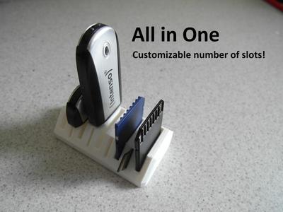 USB + (micro) SD Card holder