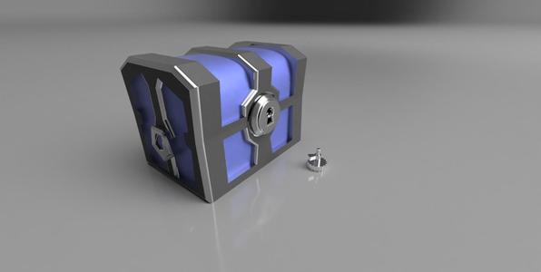Fortnite Rare chest with functional locking mechanism