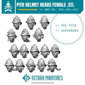 Female Pith Helmet Heads x 16