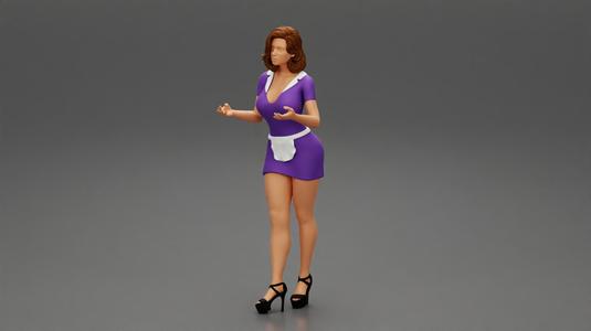 Sexy maid woman  in a mini dress