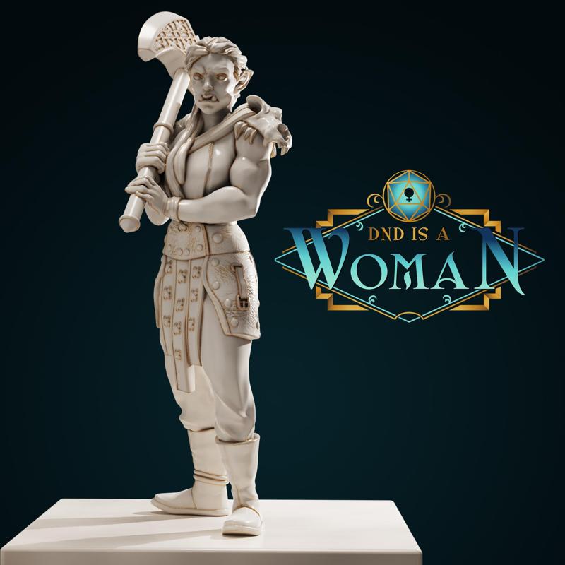 Half-Orc Fighter - Sanda - 28/32mm and 75mm