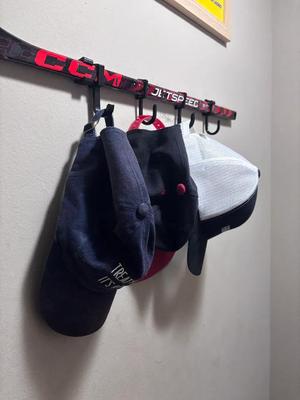 Hockey Mini Stick Mount with Hat hooks   