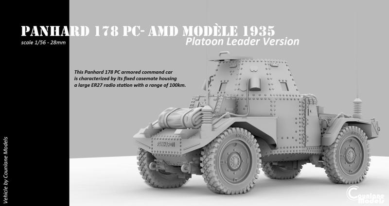 Panhard 178 PC - PLATOON LEADER version, 3 different variations in this pack