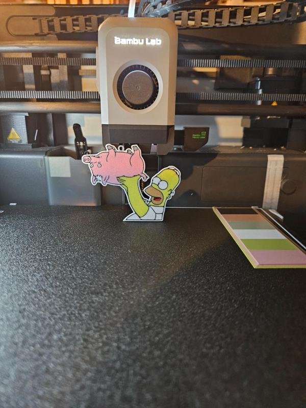 Spider Pig Homer Simpson keychain or wall hanger