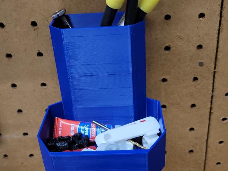 Tall Box and Basket for Peg Board