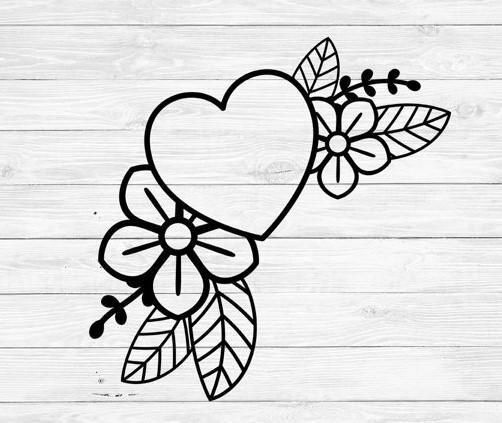 Heart with Flowers Cookie Cutter