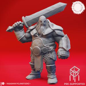 Fire Giant Swordsmen - Tabletop Miniature (Pre-Supported)