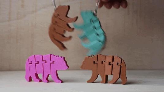 Flexi Bear Keychain Articulated