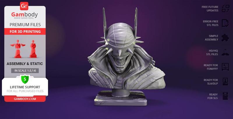 The Batman Who Laughs Bust 3D Printing Figurine | Assembly