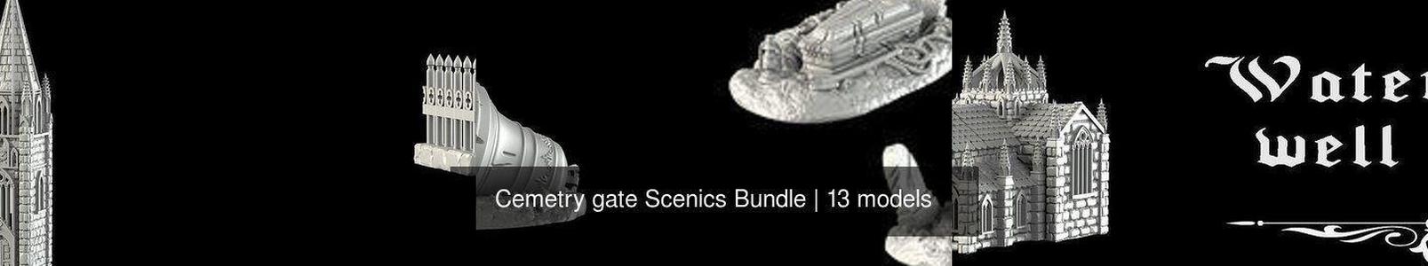 Cemetry gate Scenics Bundle 3D Model Collection