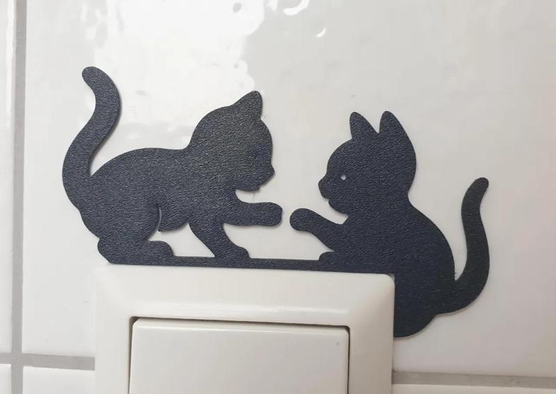 Light Switch Decoration (Falling cat)   