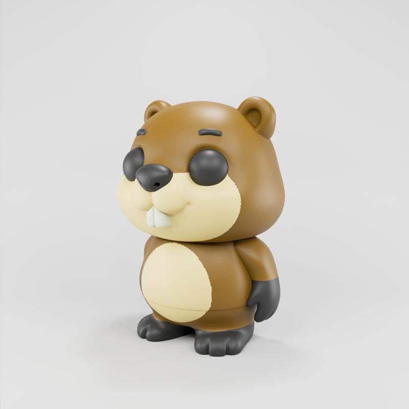 Flexy Beaver Figurine + Keychain 