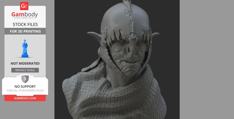 Orc Bust 3D Printing Figurine | Assembly
