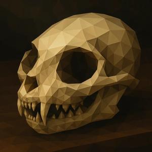 cats Skull Low Poly   