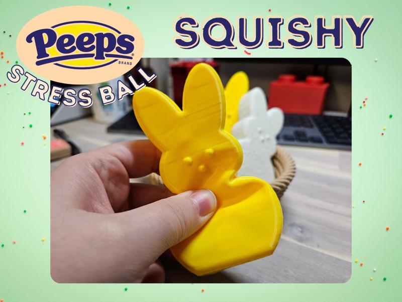 Easter Bunny Peeps Stress ''Ball'' - TPU