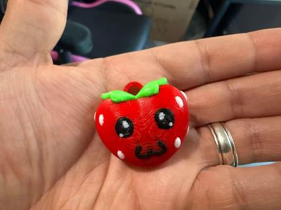 Kawaii Strawberry Heart Keychain Valentines Day