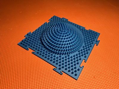 Massage Puzzle Mat - Acupressure Spikes on Hemisphere 240x240 mm