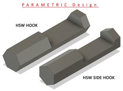 Honeycomb storage wall (HSW) parametric hooks