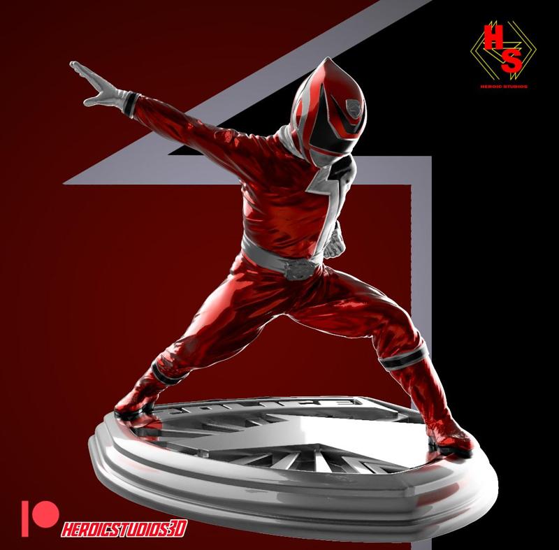 Red SPD Ranger Statue 