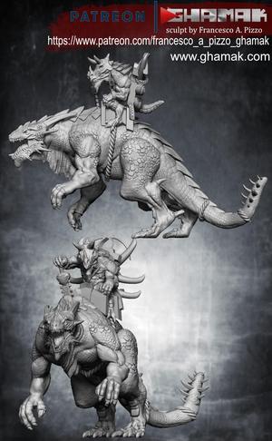 Carnosaur with rider